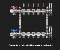 WIGELL Nerezový rozdělovač 12 okruhů, pro podlahového topení  s hlavicemi a průtokoměry (5)