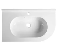 SAPHO PULSE umyvadlo rohové, litý mramor, 75x45cm, levé, bílá (3)