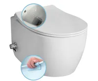 ISVEA SENTIMENTI CLEANWASH závěsná WC mísa, integrovaný ventil a bidet. sprška, Rimless, 36x51cm, bílá ISVEA SENTIMENTI CLEANWASH závěsná WC mísa, integrovaný ventil a bidet. sprška, Rimless, 36x51cm, bílá